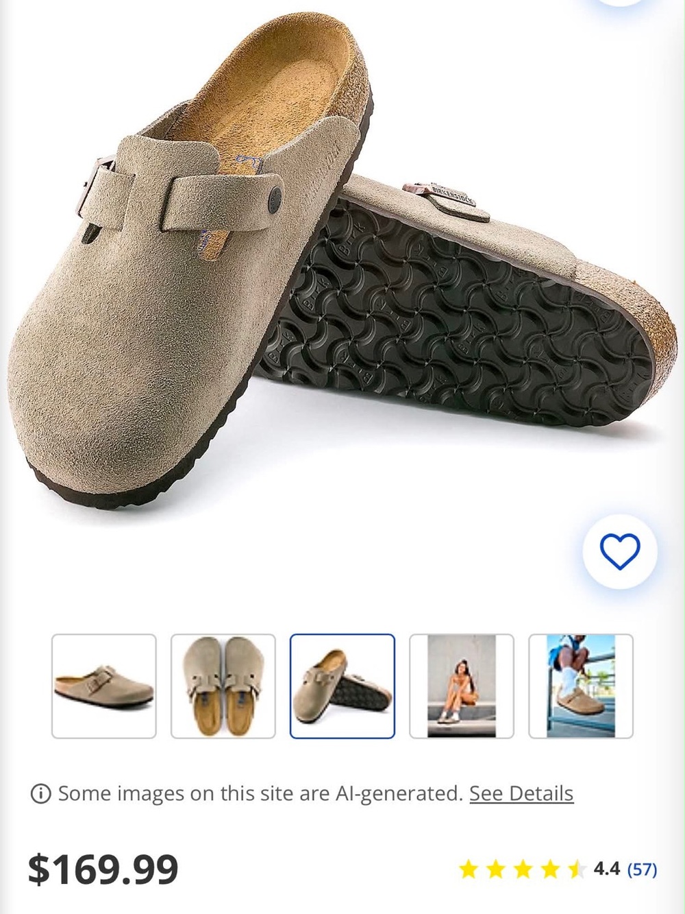 Women’s Birkenstock Boston Clog Light Beige Taupe Suede Adjustable Buckle Clog 5